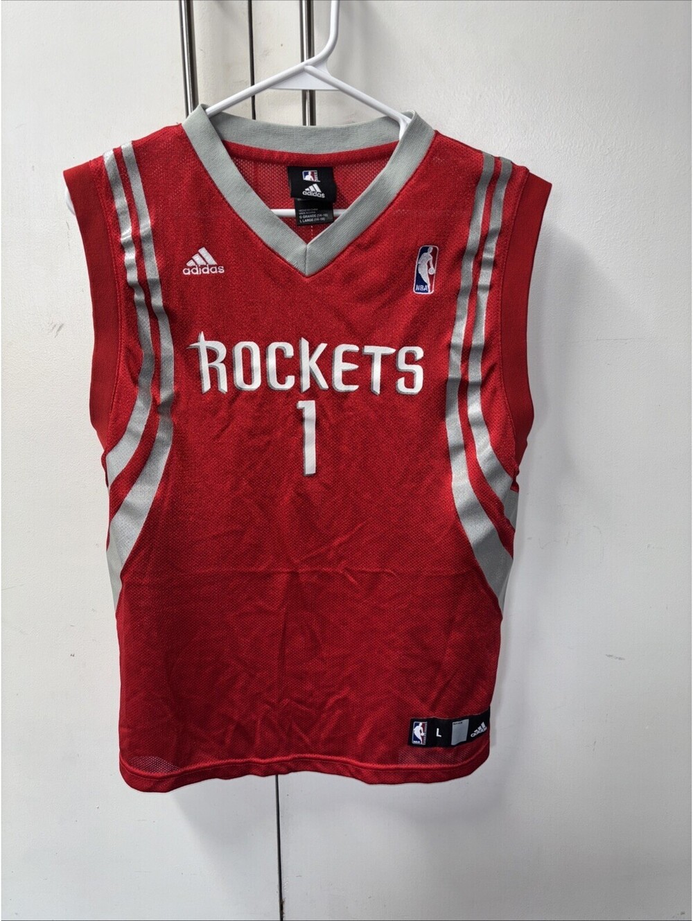TRACY MCGRADY HOUSTON ROCKETS VINTAGE REEBOK NBA AUTHENTICS JERSEY YOUTH L (B1)